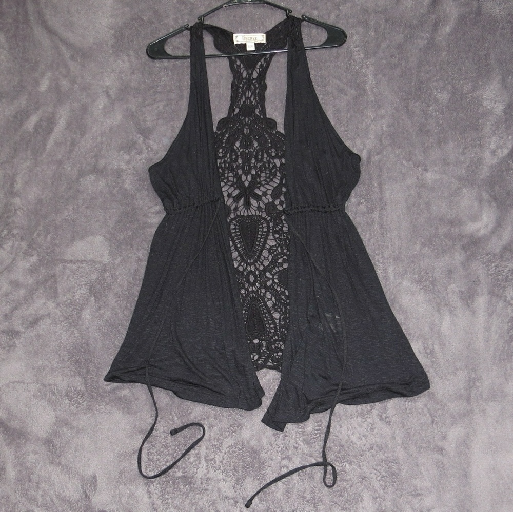 Black Lace Coverup Top